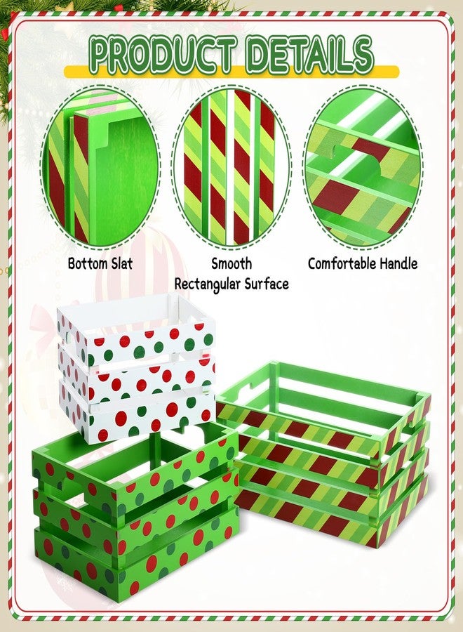 Novabright 3 Pcs Christmas Wood Crates 13'' 11'' 9'' Decorative Rustic Nesting Crate with Handle Farmhouse Wood Storage Basket Gift Boxes for Winter Display Candy Craft Pet Holiday Decor(Clean Style) - Image 3